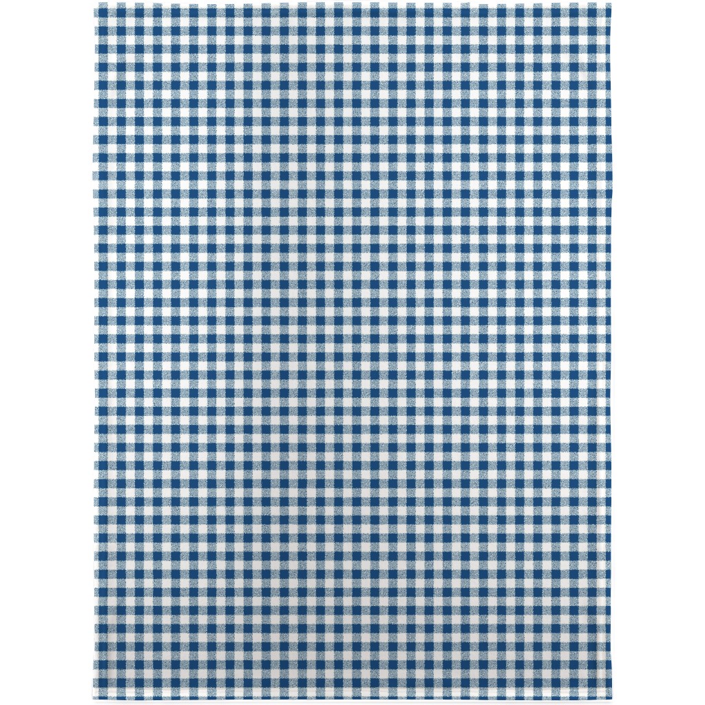 Classic Gingham - Blue Blanket, Plush Fleece, 30x40, Blue, True Blue