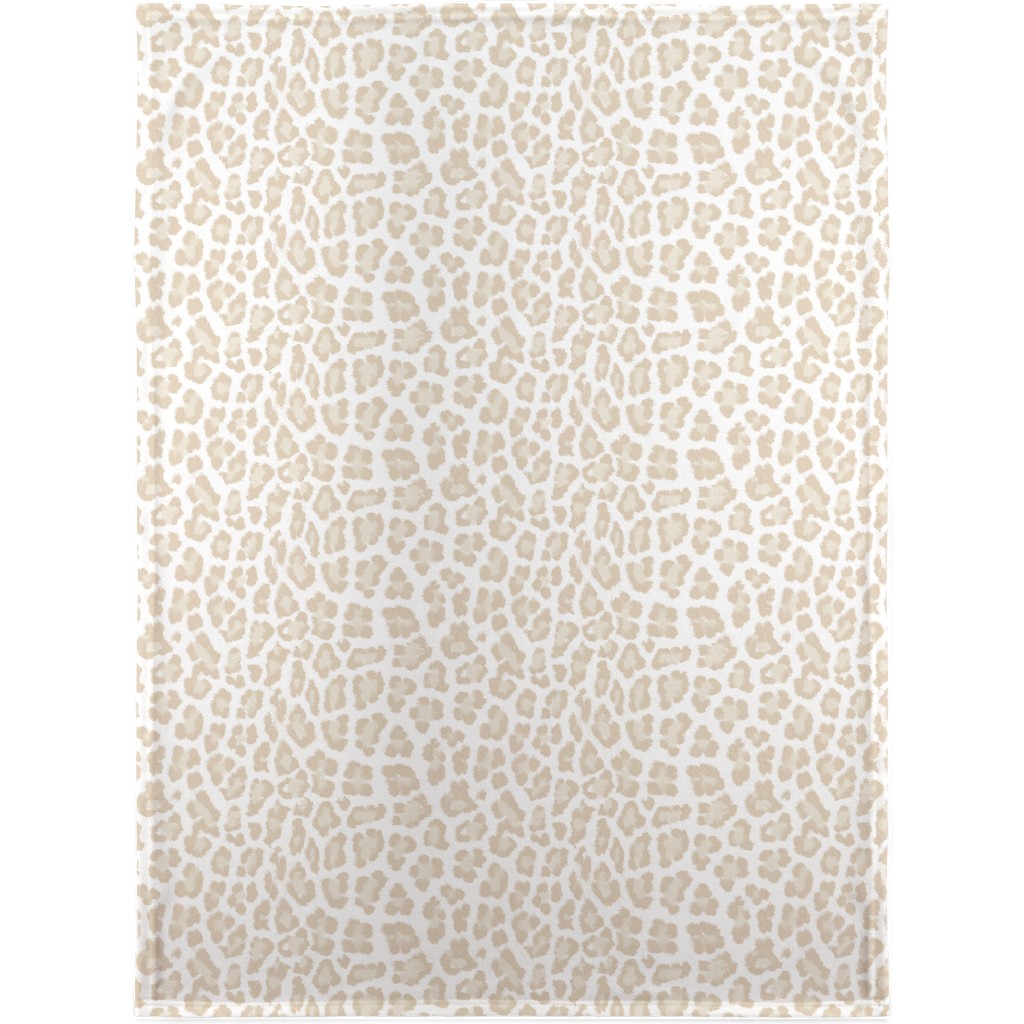 Natural Leopard - Beige Blanket, Plush Fleece, 30x40, Beige, Pearl