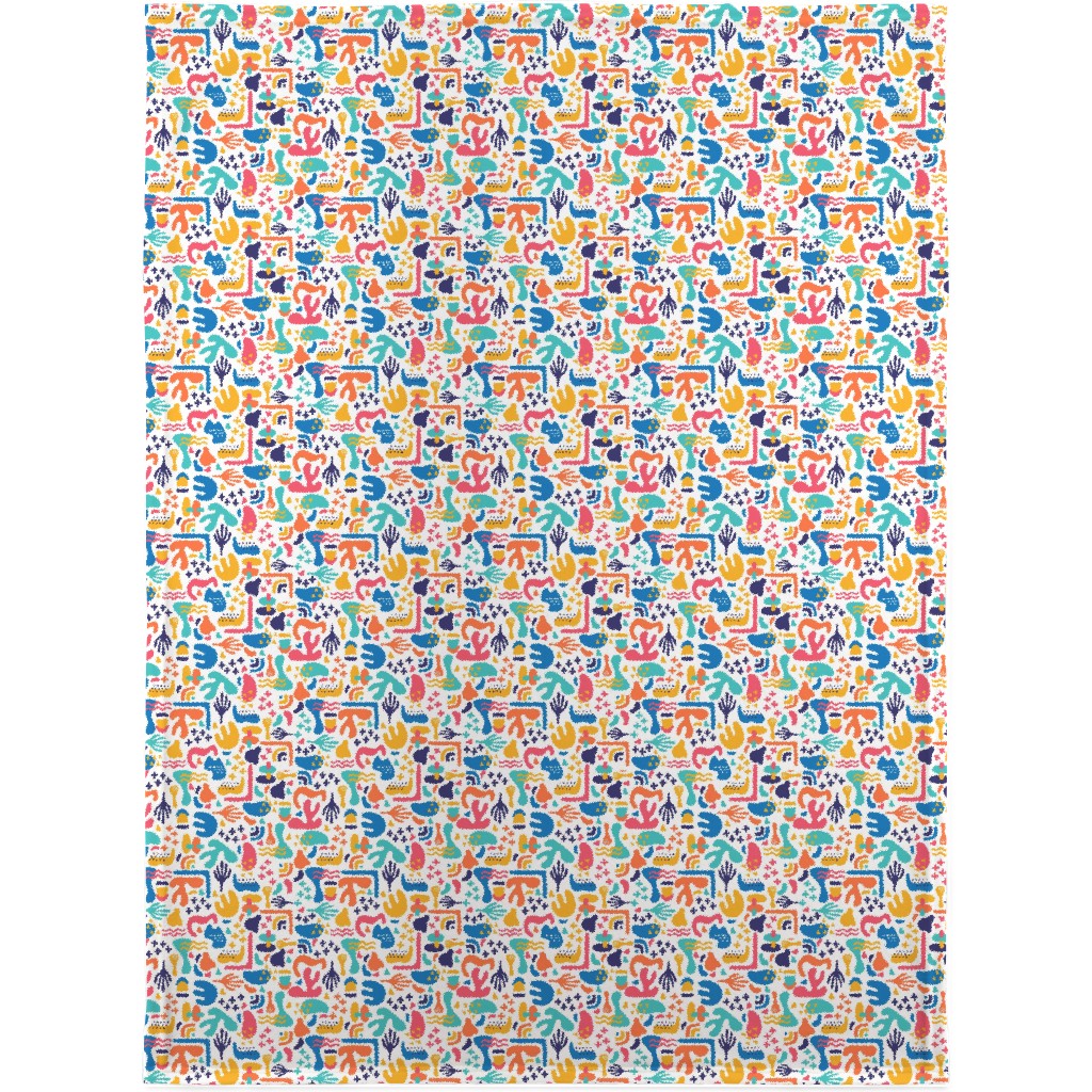 Organic Abstract Design - Multi Blanket, Plush Fleece, 30x40, Multicolor