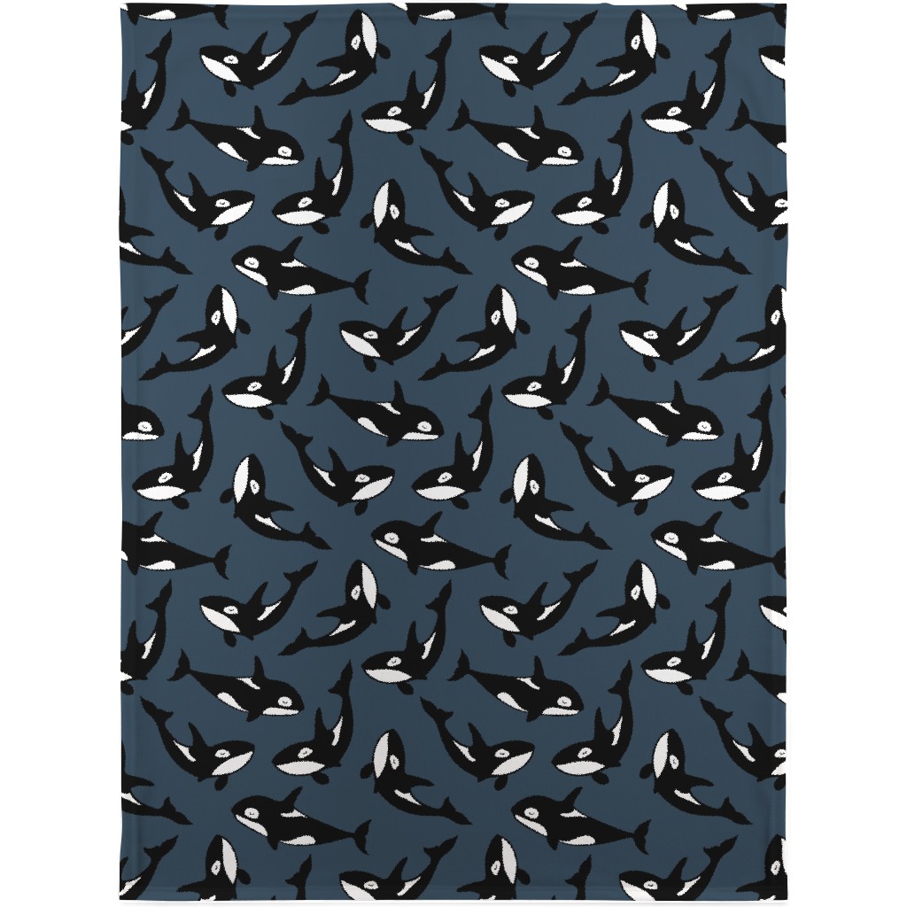 Orca Blanket, Sherpa, 30x40, Blue, Midnight