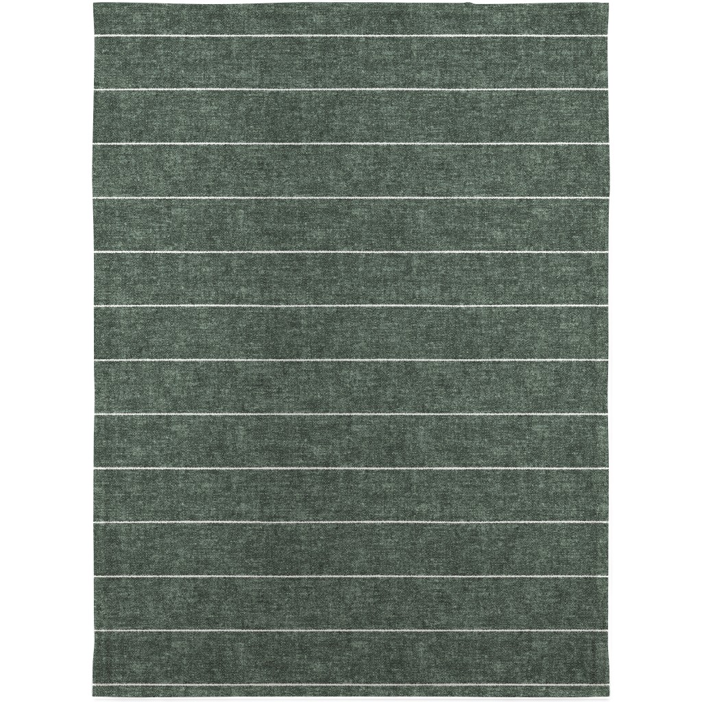 Farmhouse Stripes - Restoration Green Blanket, Sherpa, 30x40, Green, Classic Green