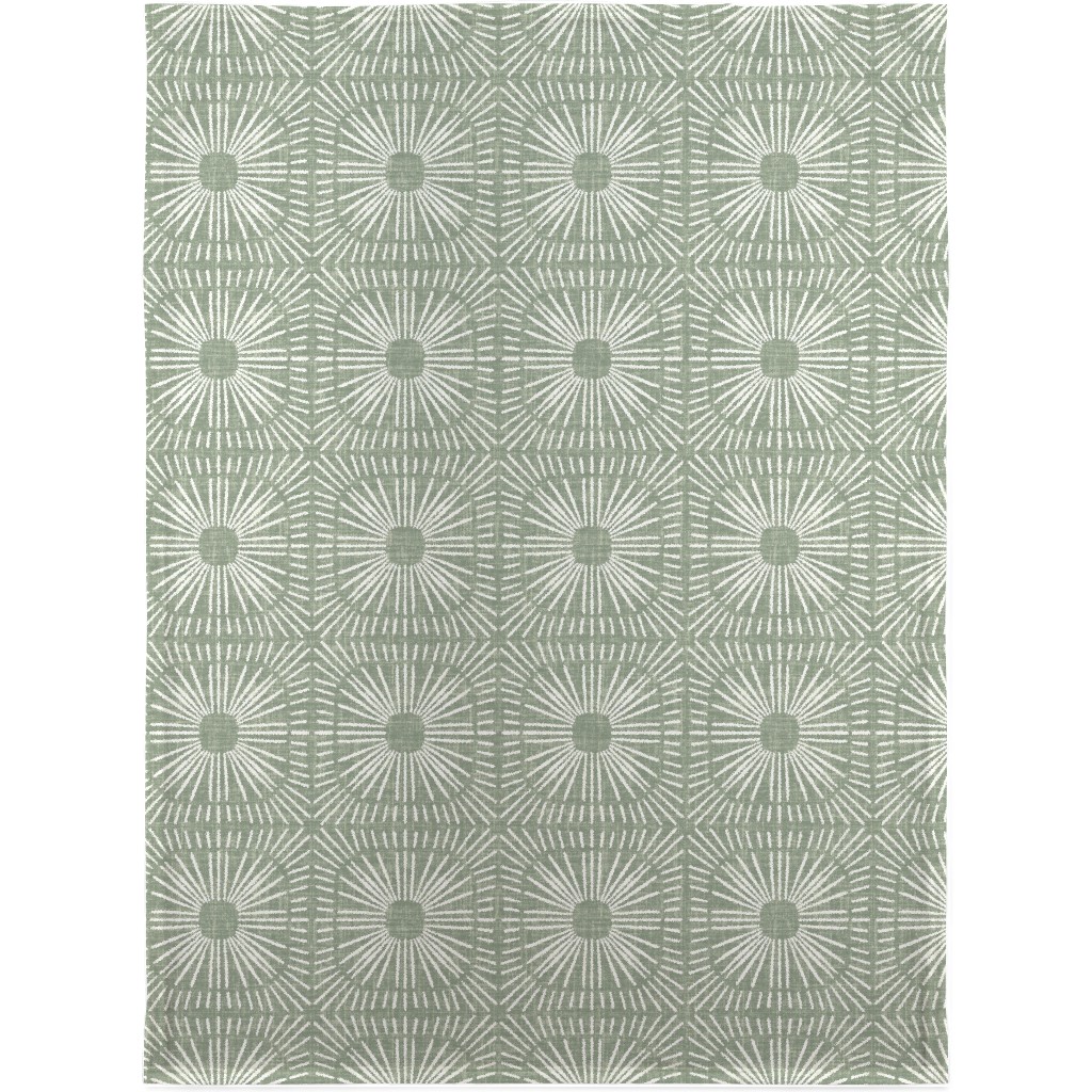 Sunburst in Sage Blanket, Sherpa, 30x40, Green, Classic Green