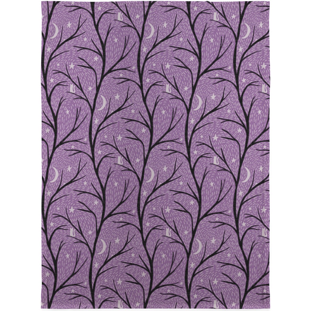 Spooky Night - Purple Blanket, Sherpa, 30x40, Purple, Purple
