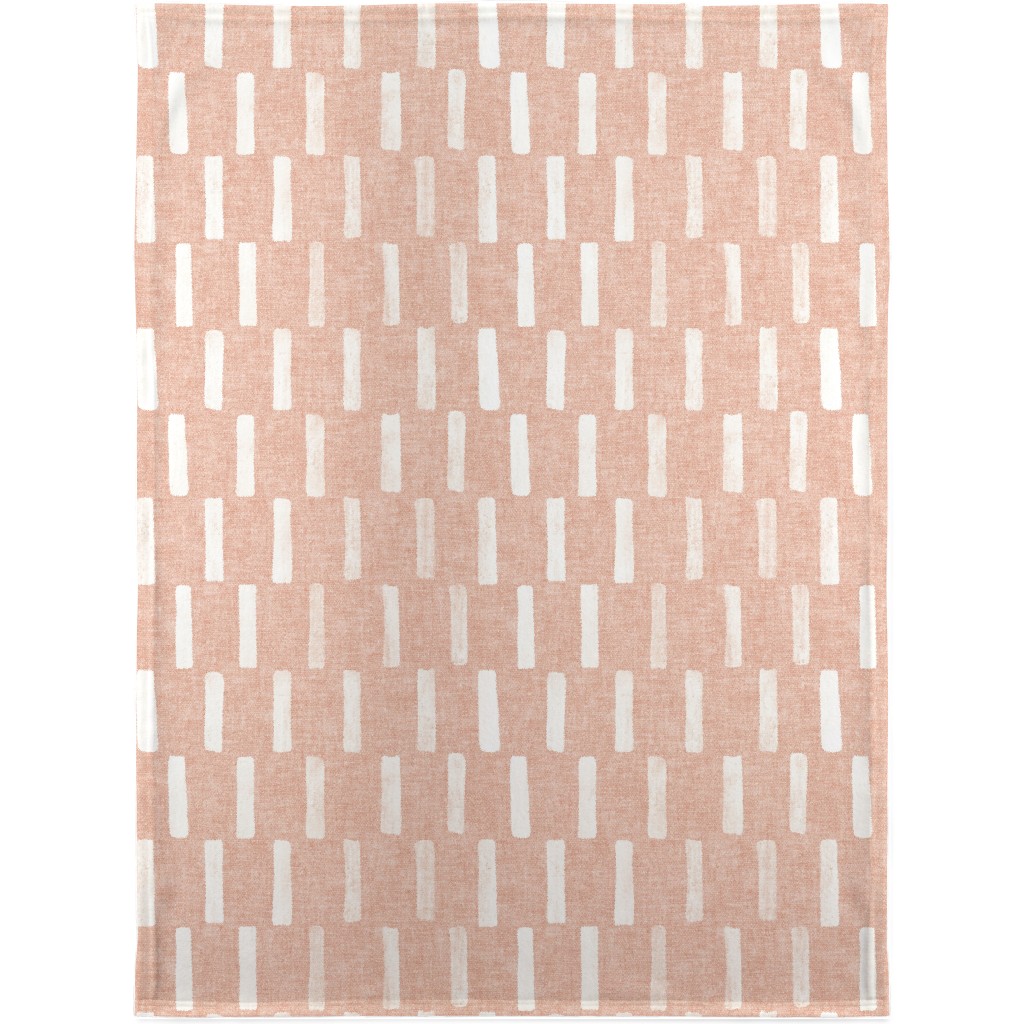 Boho Dash Block Print - Dusty Pink Blanket, Sherpa, 30x40, Pink, Bright Pink