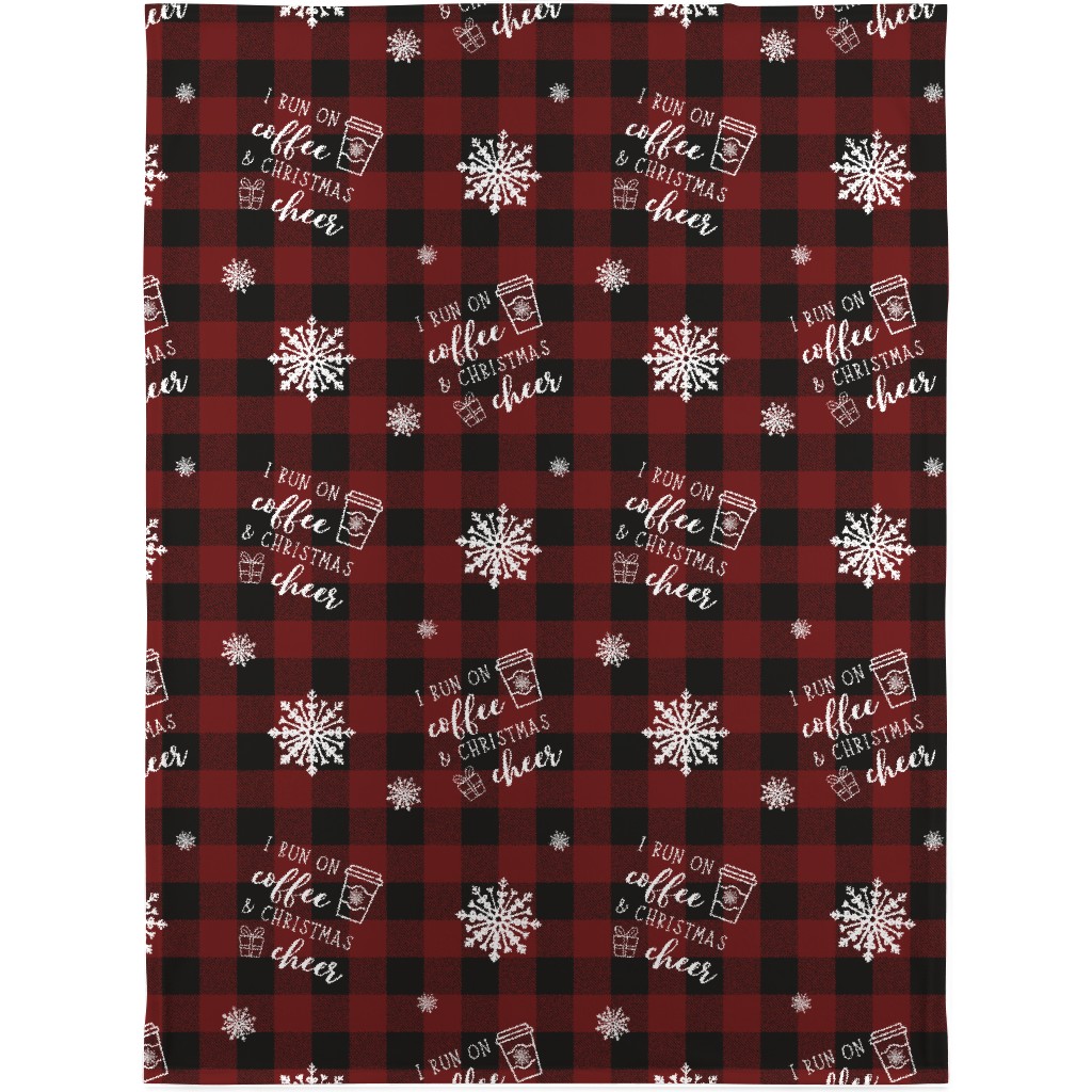 Coffee and Christmas Cheer Blanket, Sherpa, 30x40, Red