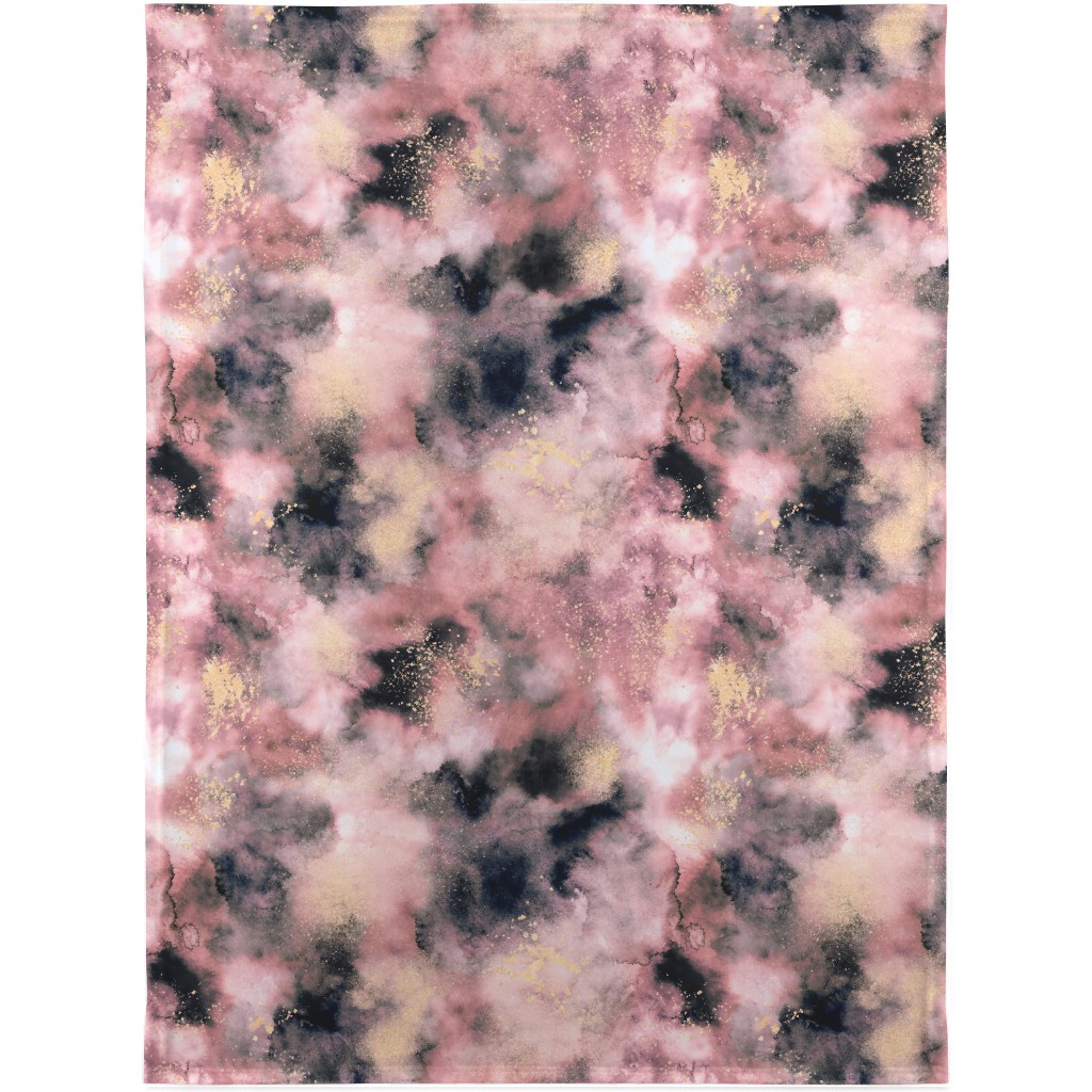 Watercolor Marble - Pink Blanket, Sherpa, 30x40, Pink