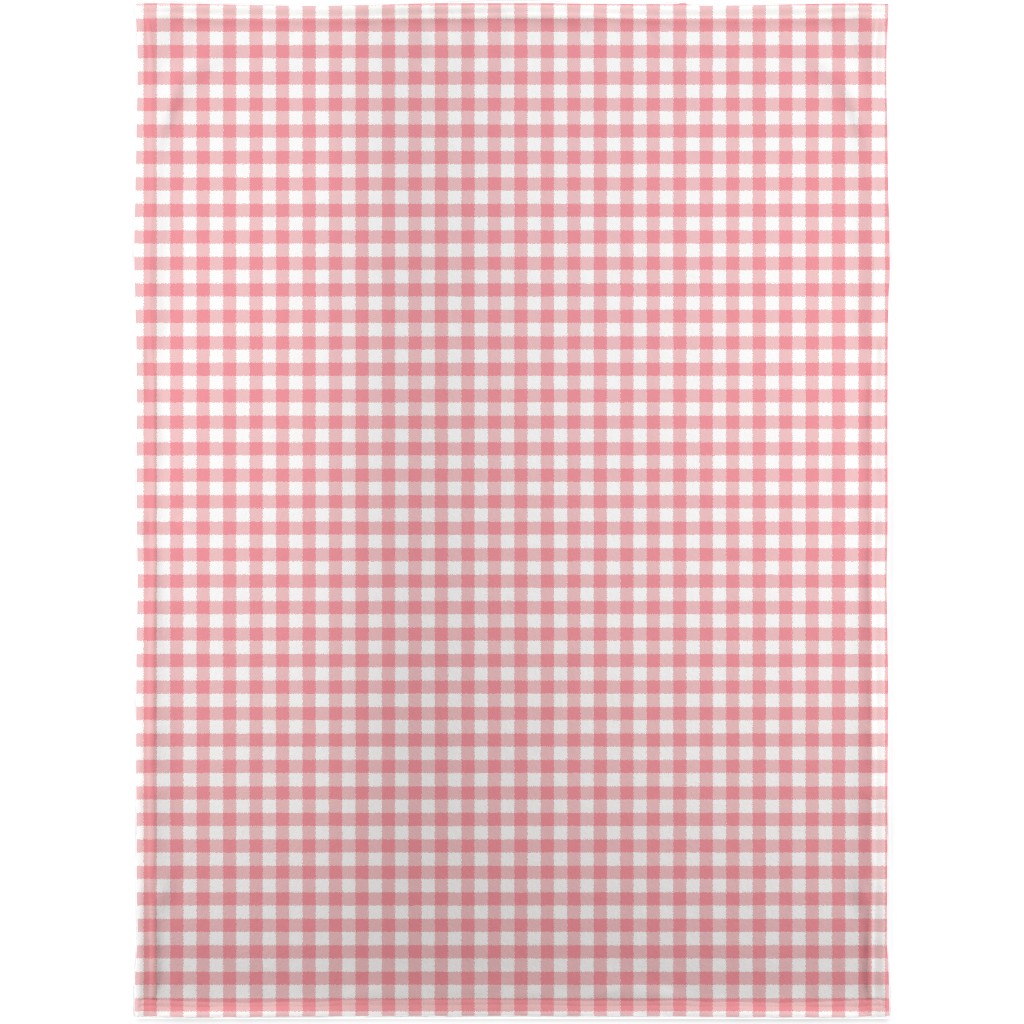 Simple Gingham Blanket, Sherpa, 30x40, Pink, Ballet Slipper