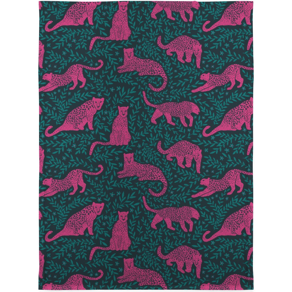 Jungle Cat Blanket, Sherpa, 30x40, Pink
