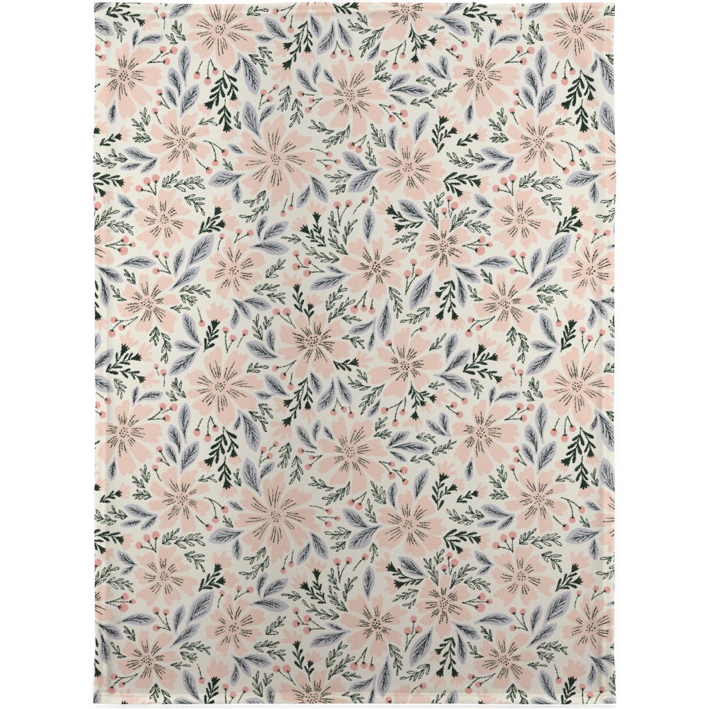 Flora - Pink Blanket, Sherpa, 30x40, Pink