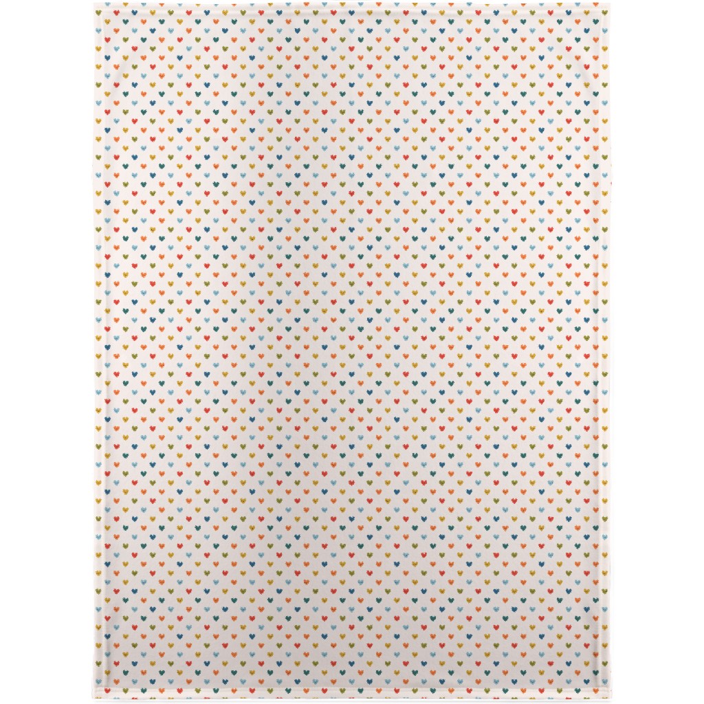 Cute Colored Hearts - Multi Blanket, Sherpa, 30x40, Multicolor