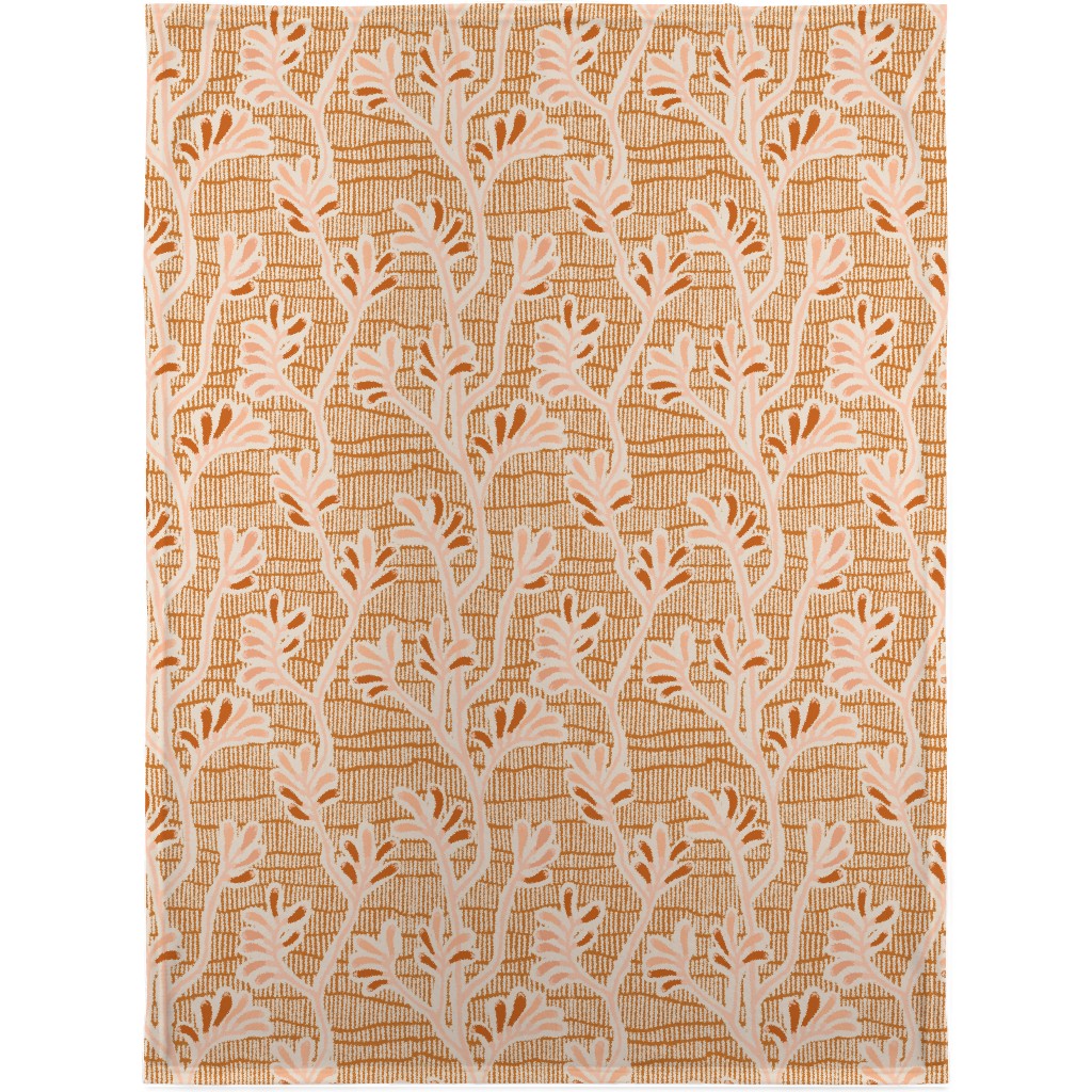 Kangaroo Paw - Floral Blanket, Sherpa, 30x40, Pink, Bright Pink