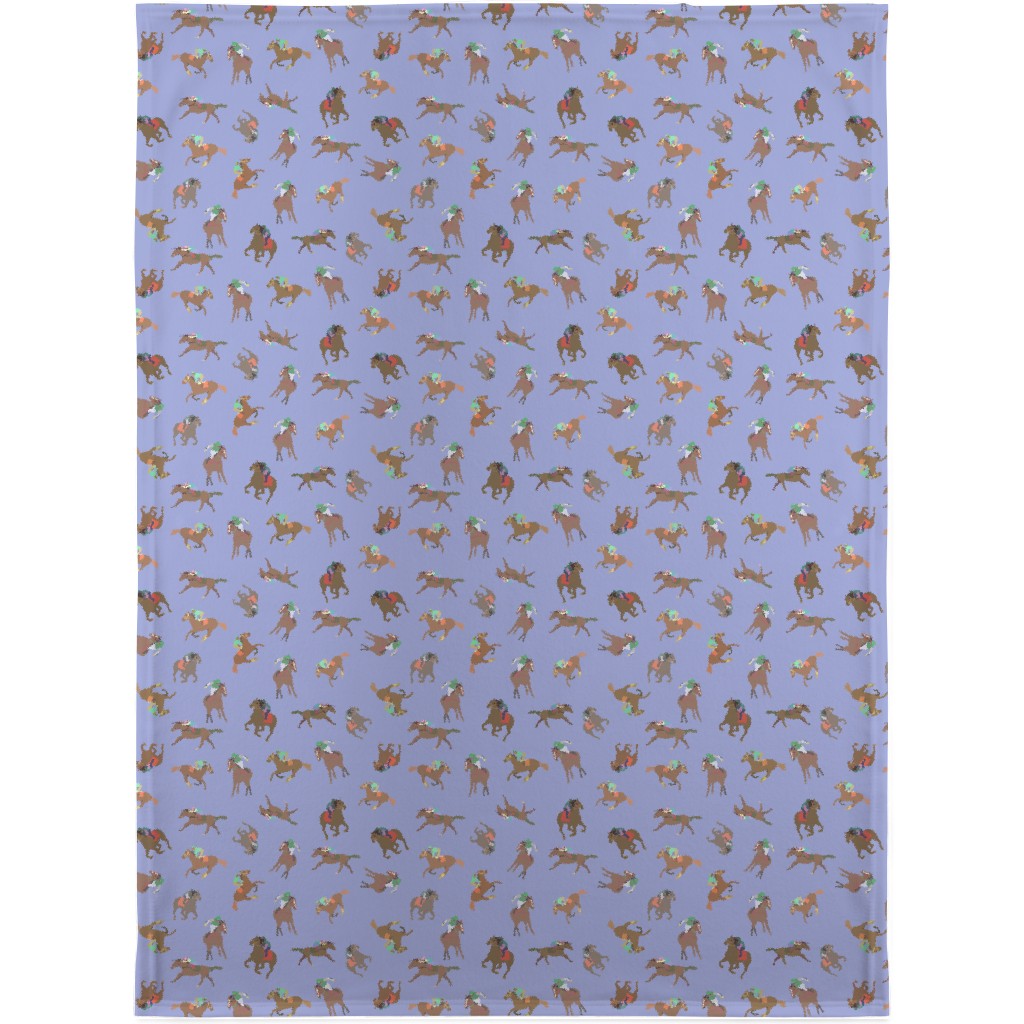 Horses Running Blanket, Sherpa, 30x40, Purple, Sea Swell