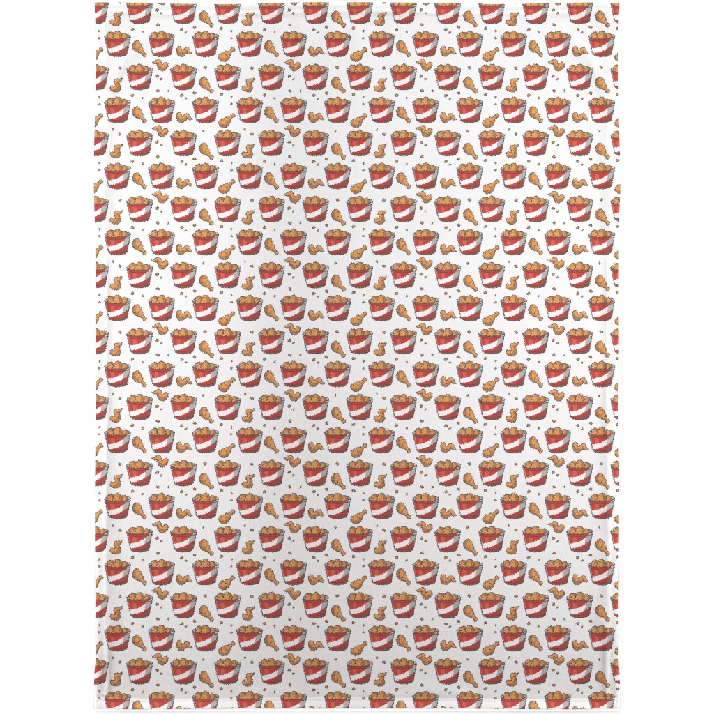 Fried Chicken Bucket Blanket, Sherpa, 30x40, White, White