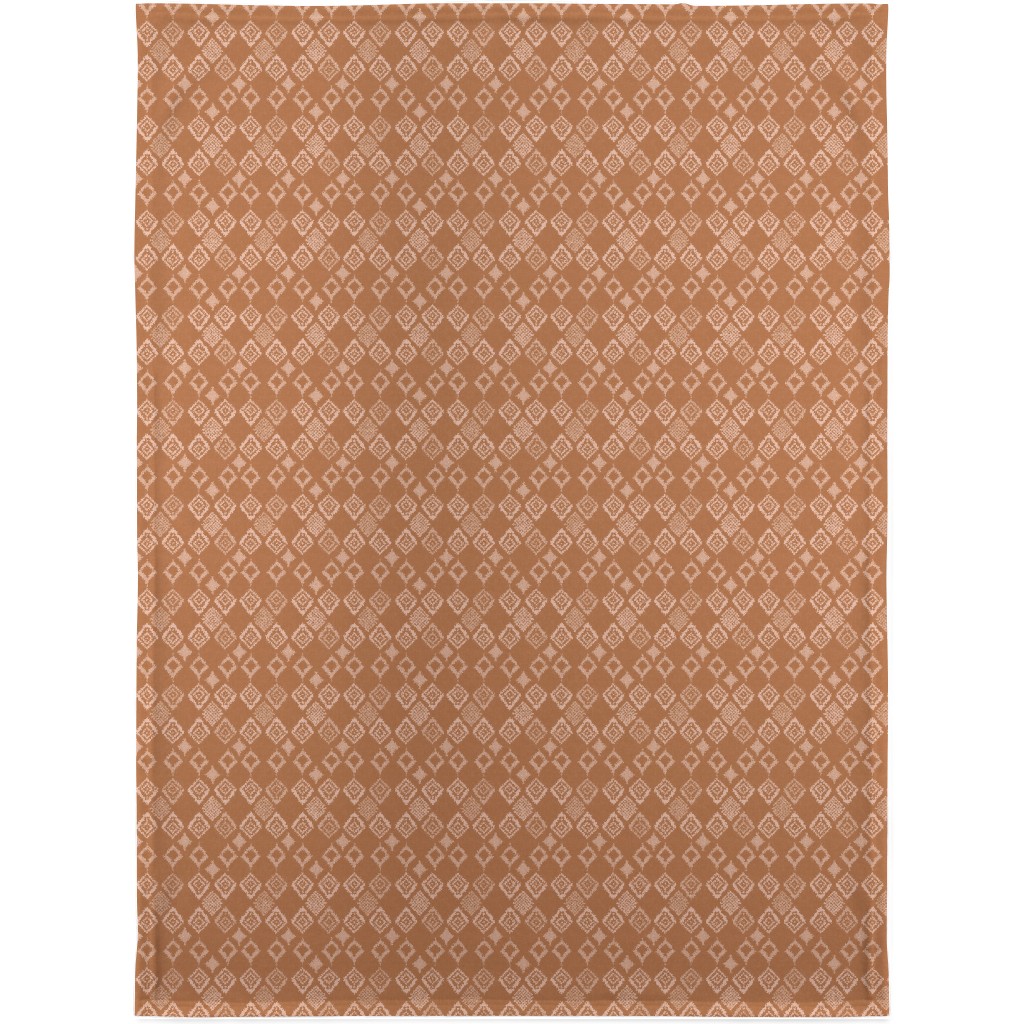 Boho Fair Isle - Rust Blanket, Sherpa, 30x40, Orange, Orange