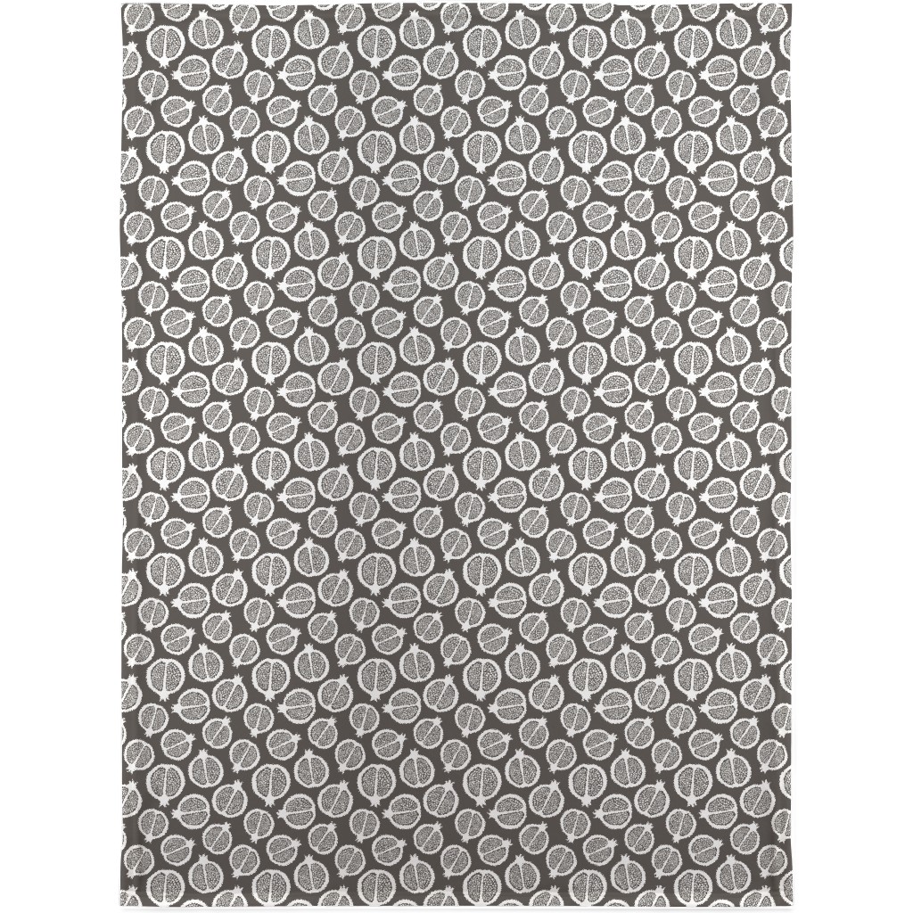 Pomegranate - Black & White Blanket, Sherpa, 30x40, Gray, Gray