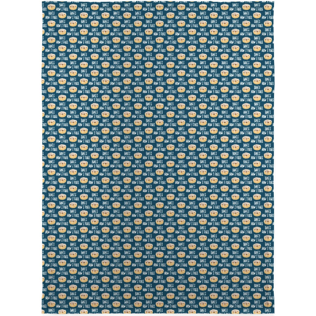 Cinnamon Roll - That's How I Roll - Dark Blue Blanket, Sherpa, 30x40, Blue, True Blue