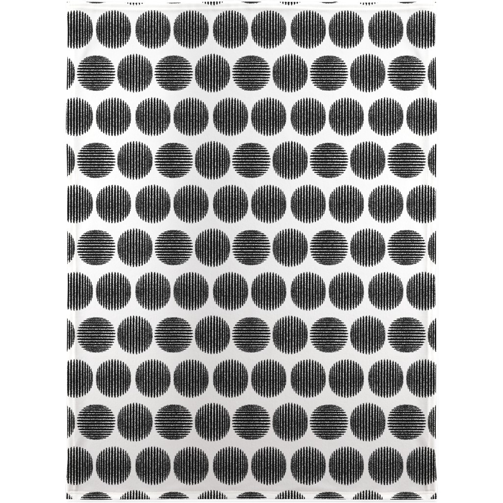 Tossed Spheres - Black and White Blanket, Sherpa, 30x40, Black