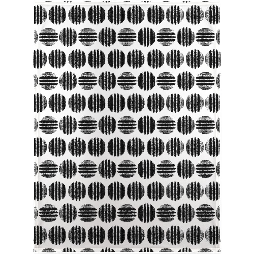 Tossed Spheres - Black and White Blanket, Sherpa, 30x40, Black