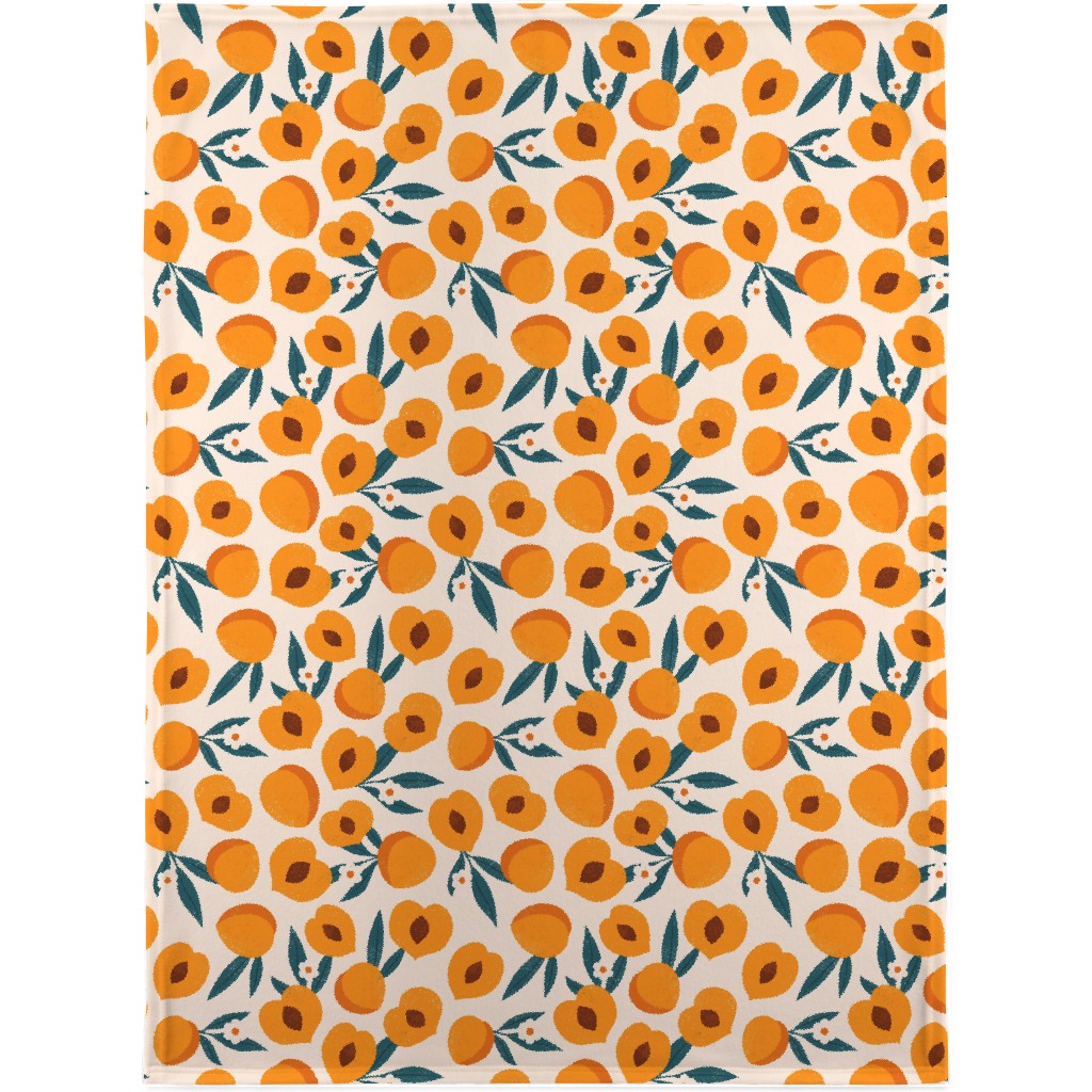 Summer Peches - Orange Blanket, Sherpa, 30x40, Orange, Orange