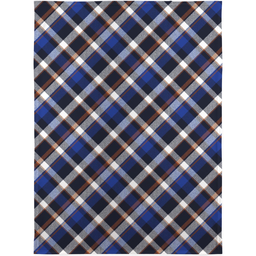 Cora's Plaid - Blue Blanket, Sherpa, 30x40, Blue