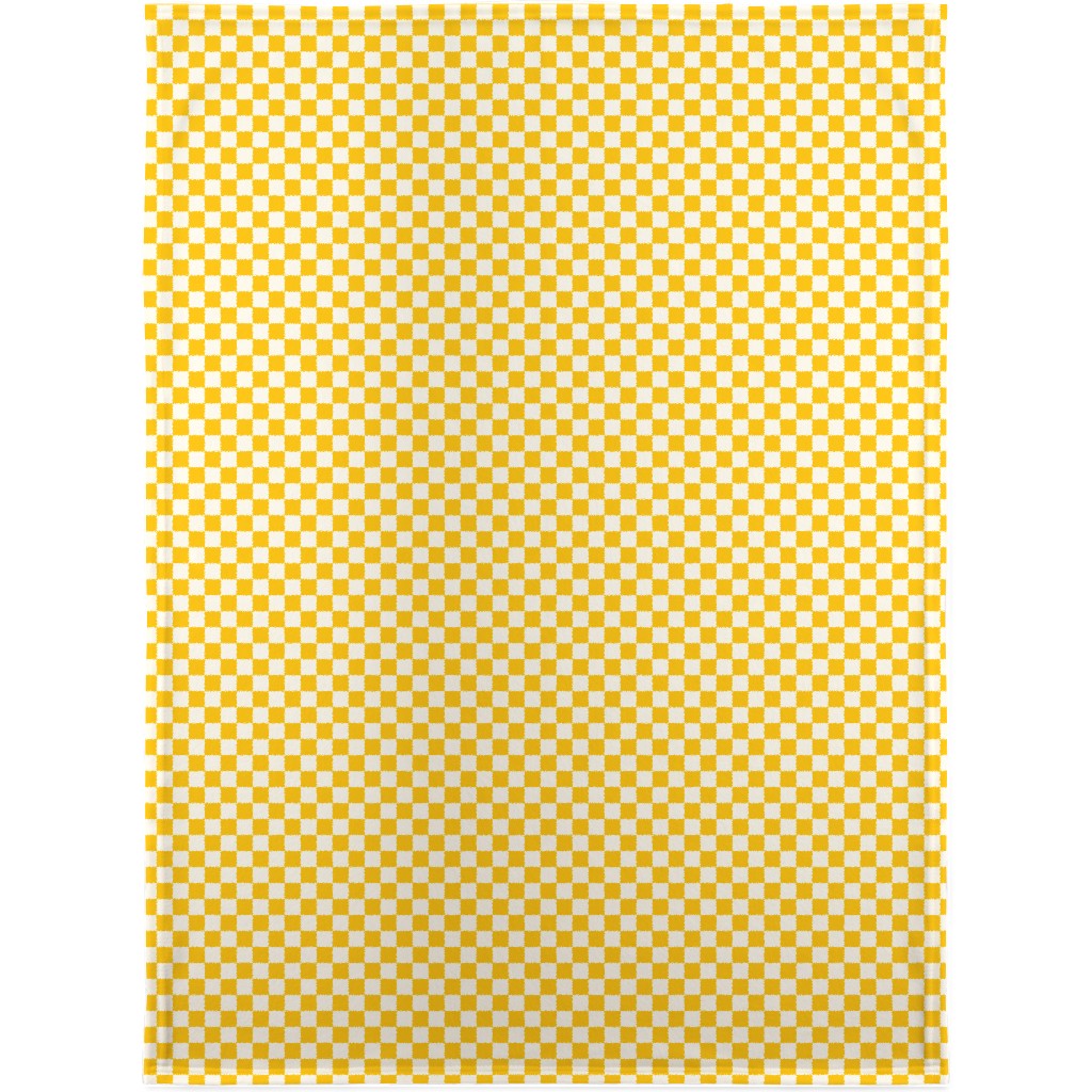 Checkered Pattern - Yellow Blanket, Sherpa, 30x40, Yellow