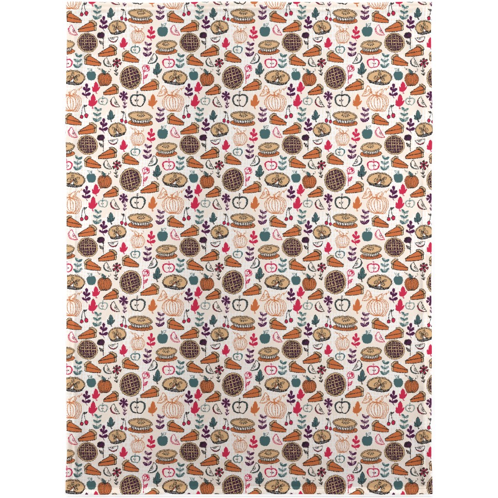 Thanksgiving Apple and Pumpkin Pies Blanket, Sherpa, 30x40, Multicolor