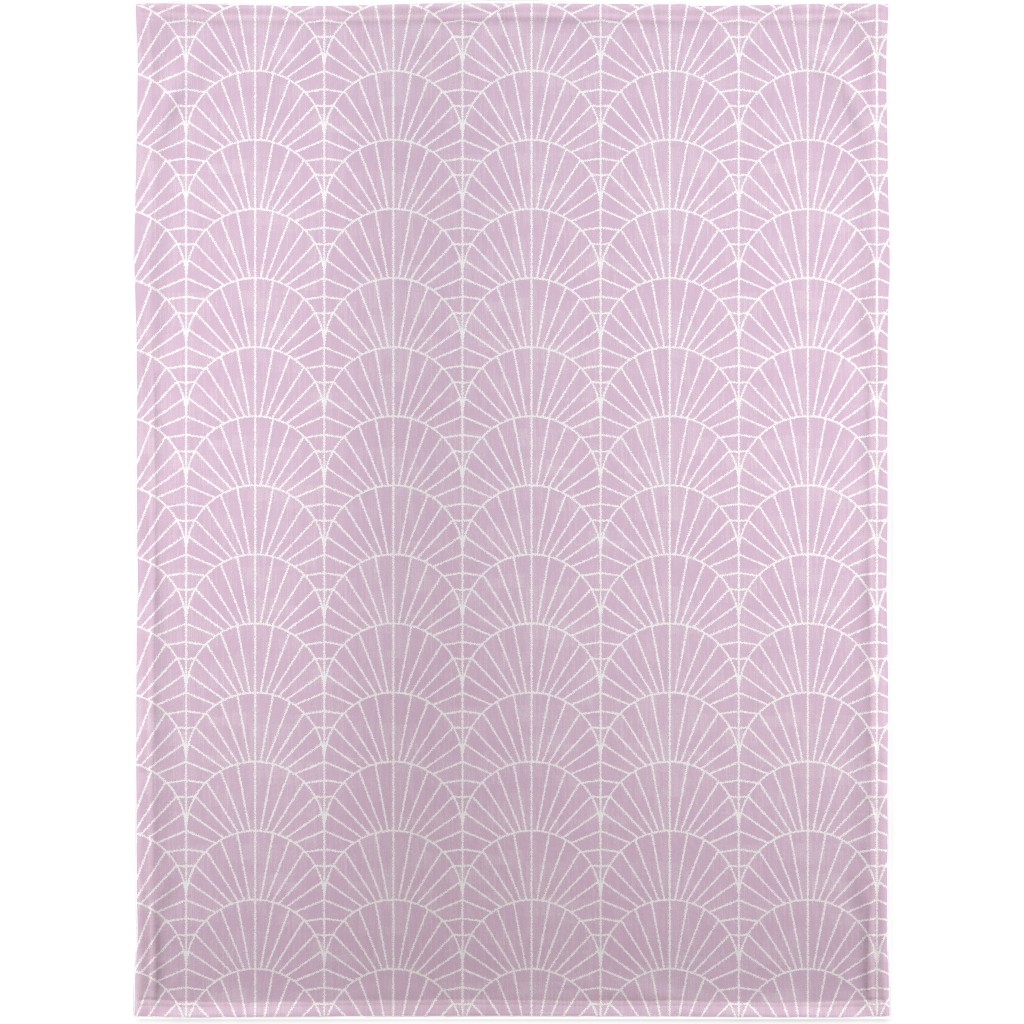 Art Deco Fields - Lavender Blanket, Sherpa, 30x40, Purple