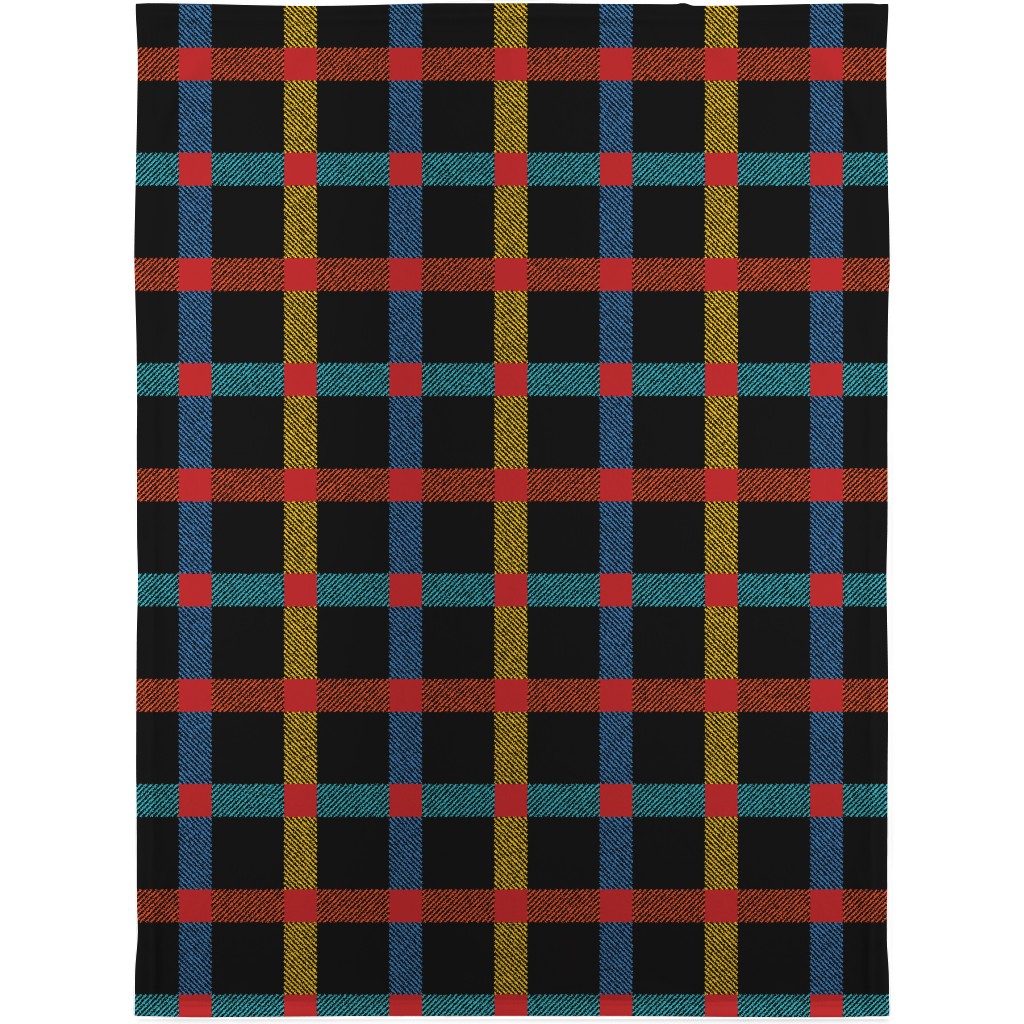 Pnw Rainier Plaid Blanket, Sherpa, 30x40, Multicolor