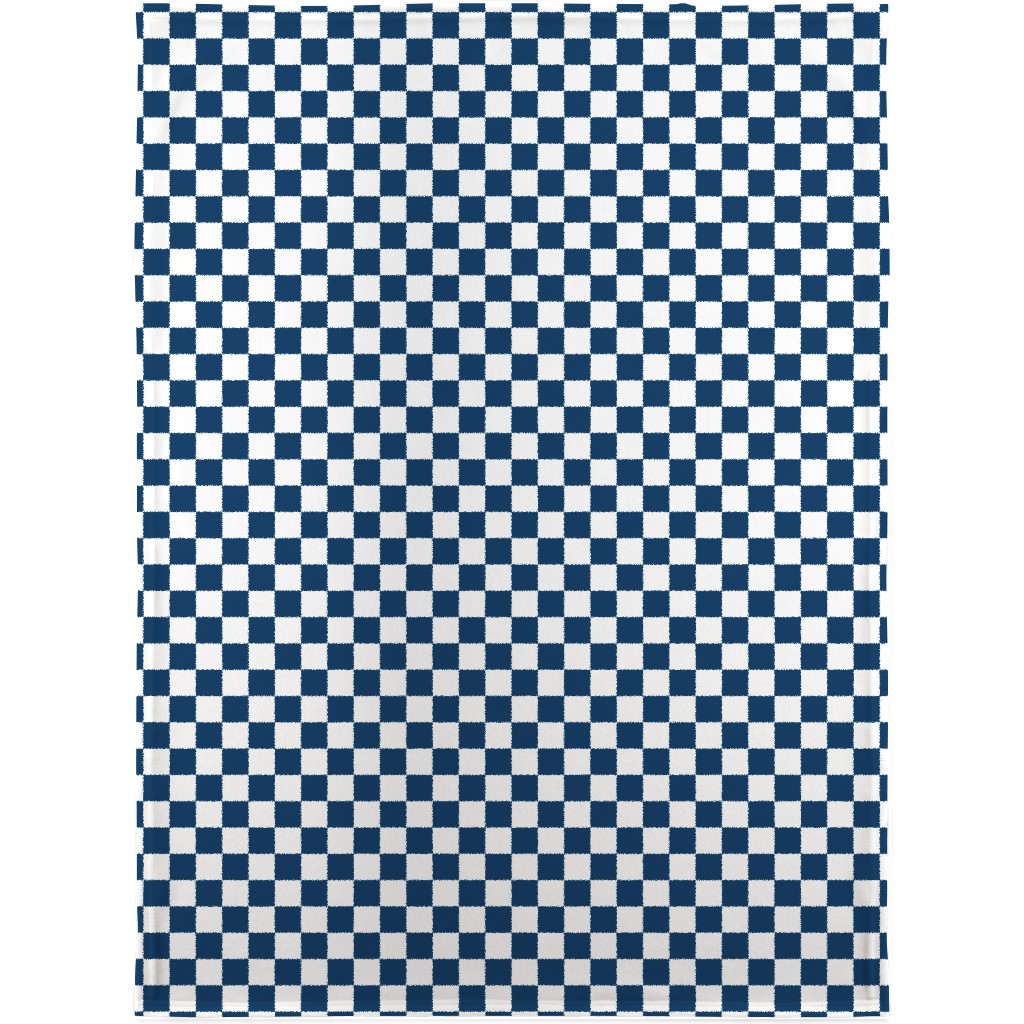 Wonderland Checkerboard - Lonely Angel Blue & White Blanket, Sherpa, 30x40, Blue