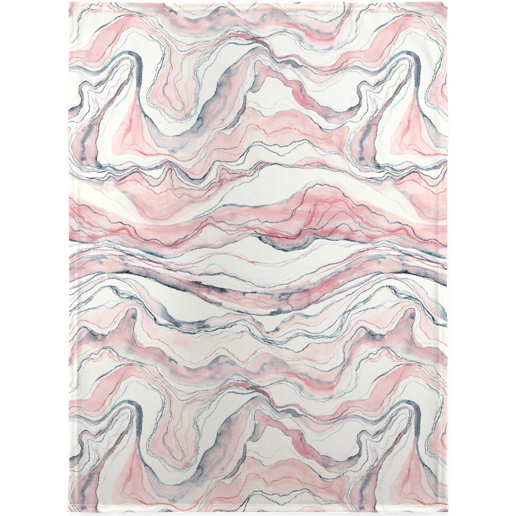 Watercolor Marble Blanket, Sherpa, 30x40, Pink