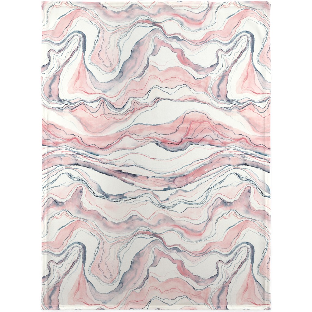 Watercolor Marble Blanket, Sherpa, 30x40, Pink, Quartz