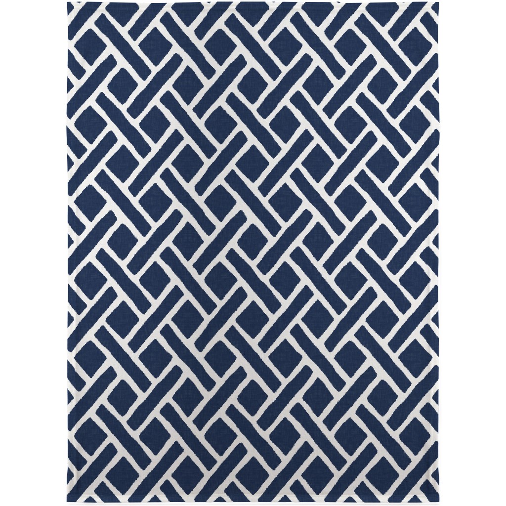 Savannah Trellis Blanket, Sherpa, 30x40, Blue, Silhouette