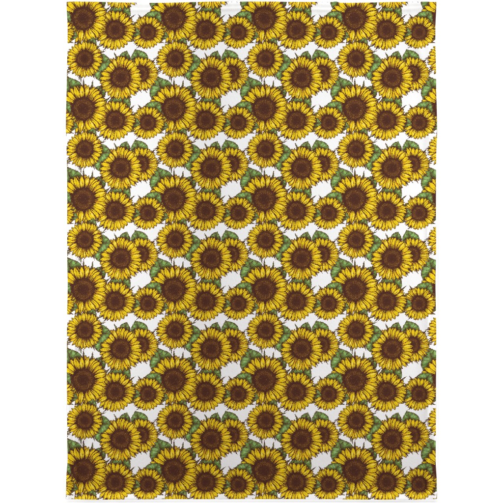 Sunflowers Blanket, Sherpa, 30x40, Yellow