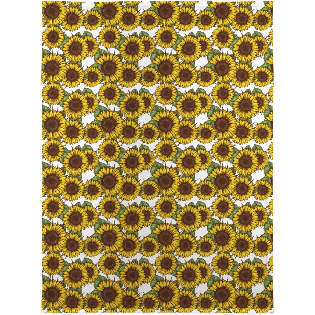 Sunflowers Blanket, Sherpa, 30x40, Yellow, Classic Yellow