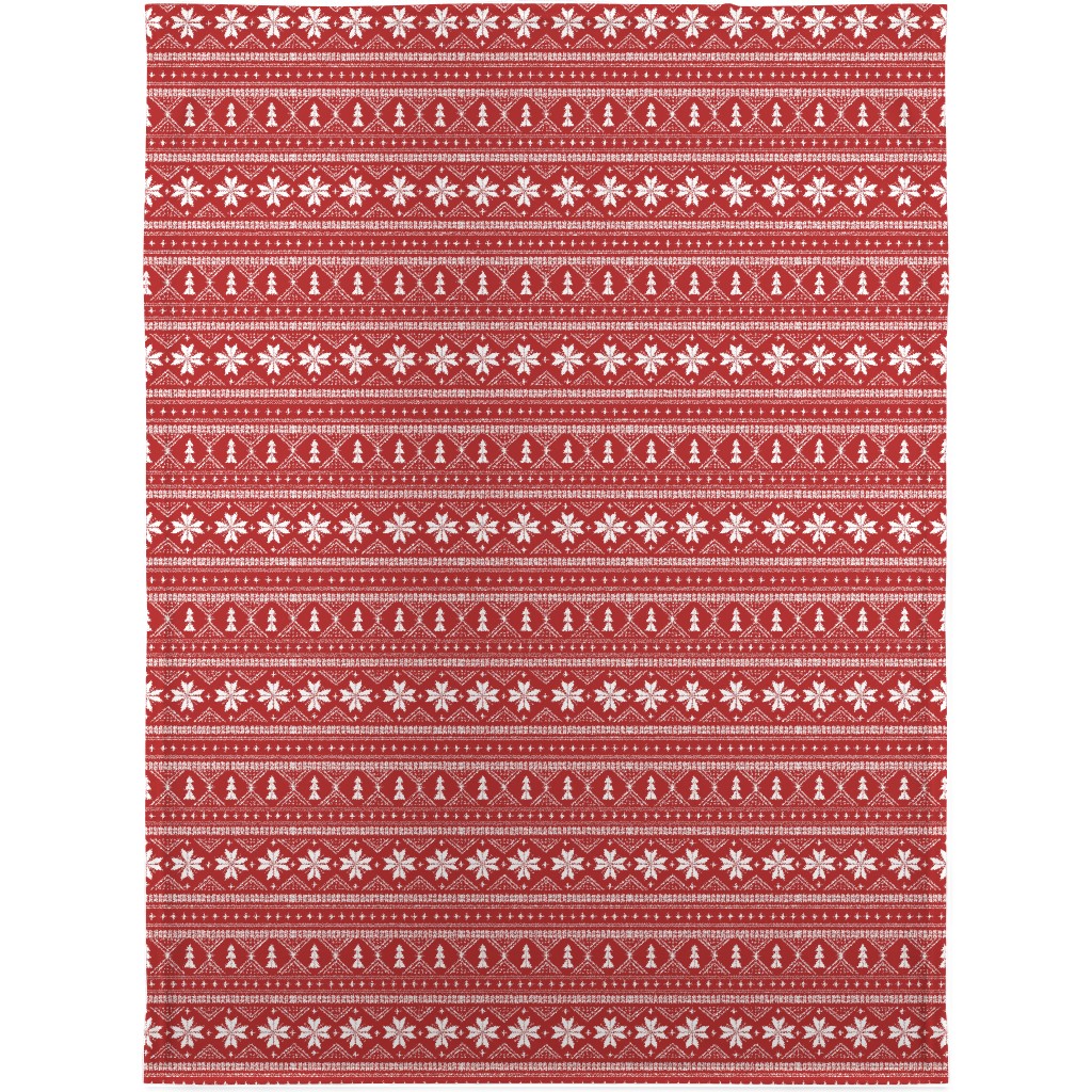 Nordic Sweater - Red Blanket, Sherpa, 30x40, Red, Red