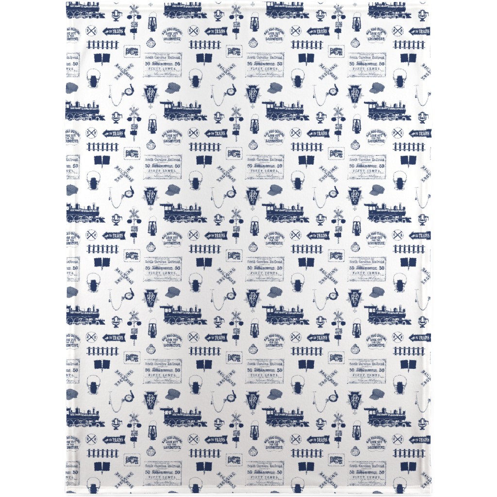 Railroad Blanket, Sherpa, 30x40, Blue