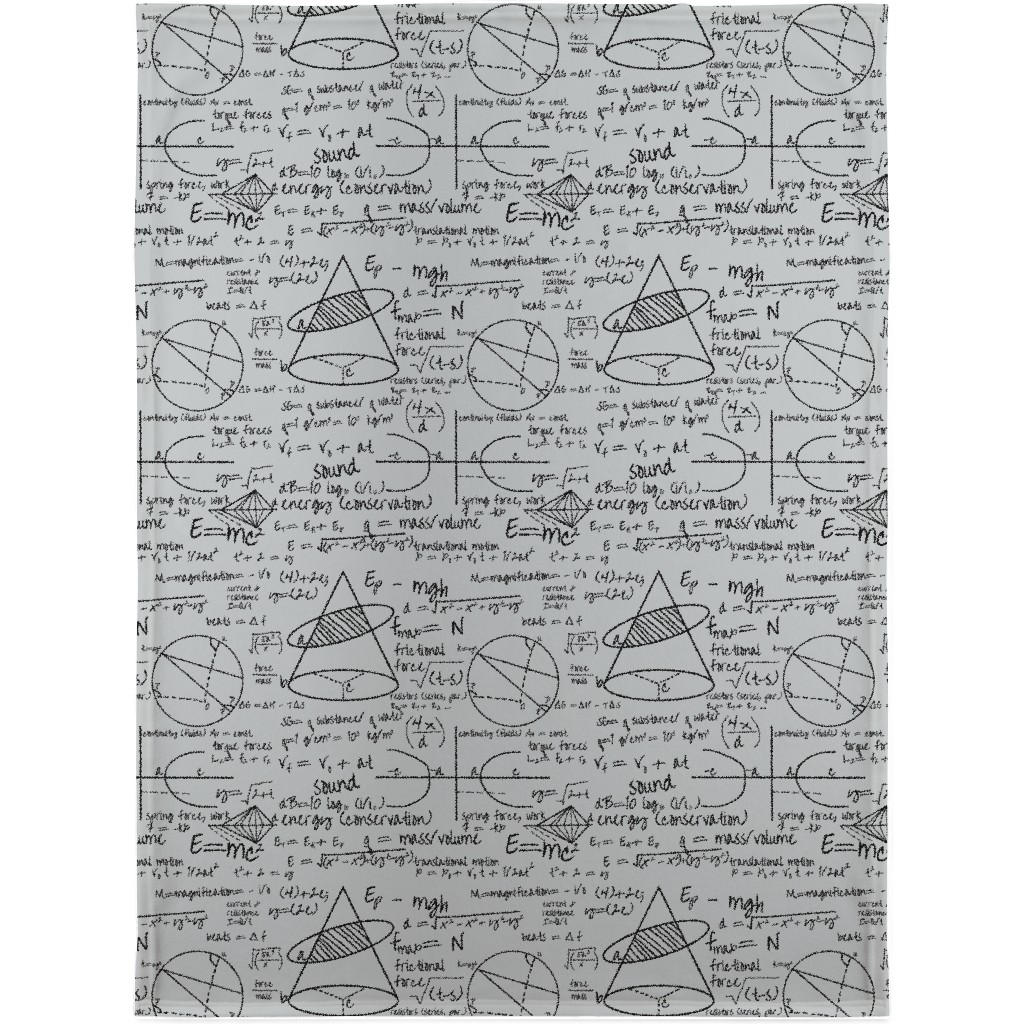 Common Equations Blanket, Sherpa, 30x40, Gray, Silver
