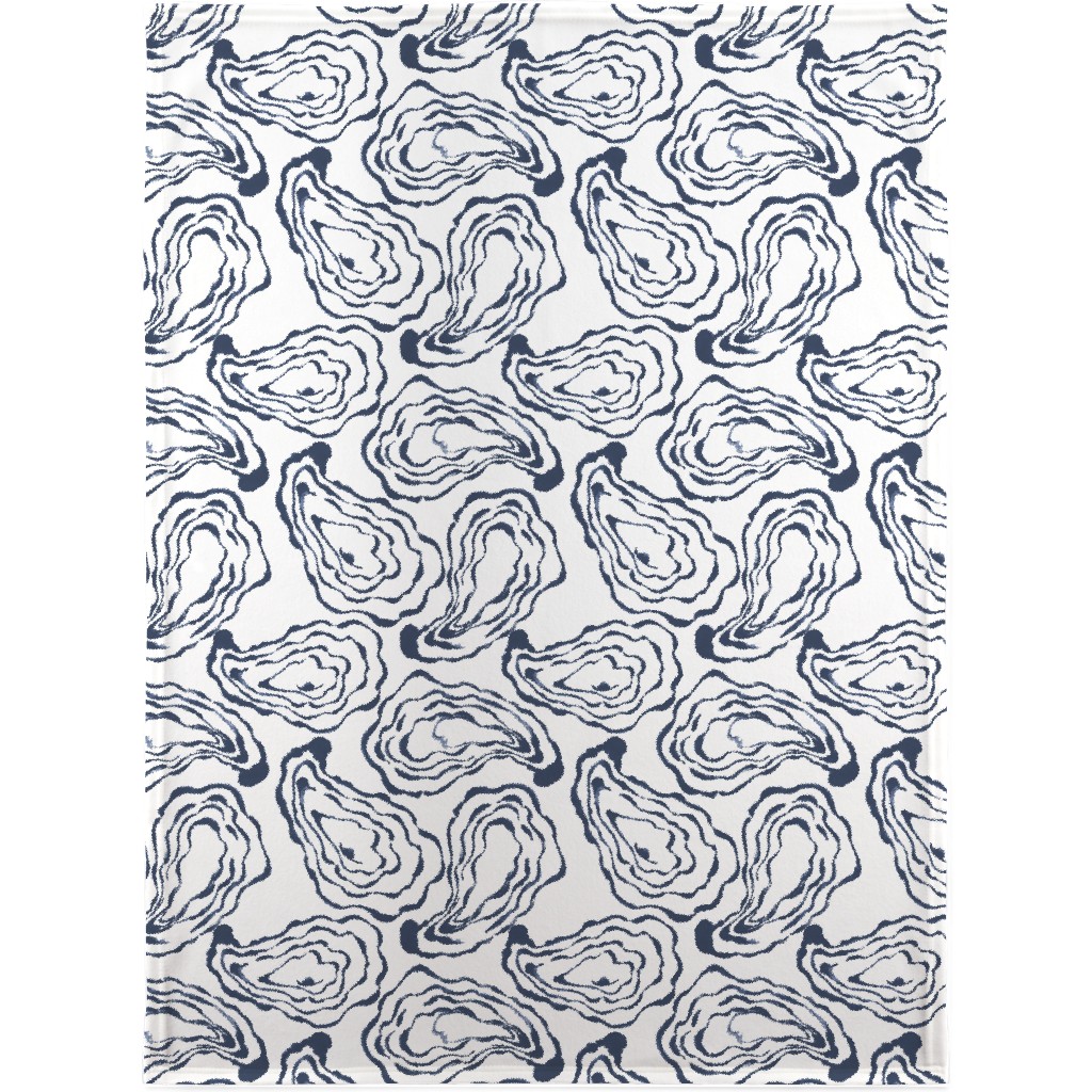 Oysters Paisley - Navy Blanket, Sherpa, 30x40, Blue, True Blue