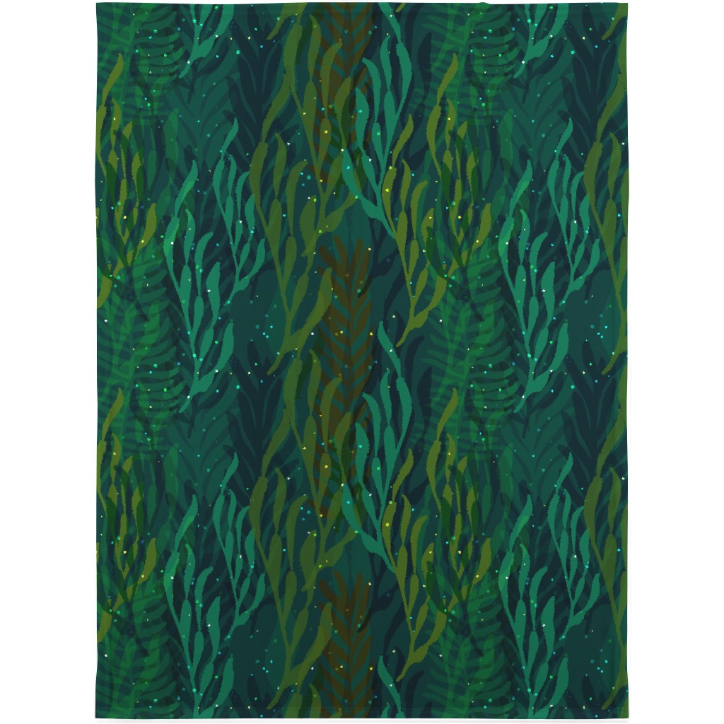 Underwater Forest - Emerald Blanket, Sherpa, 30x40, Green