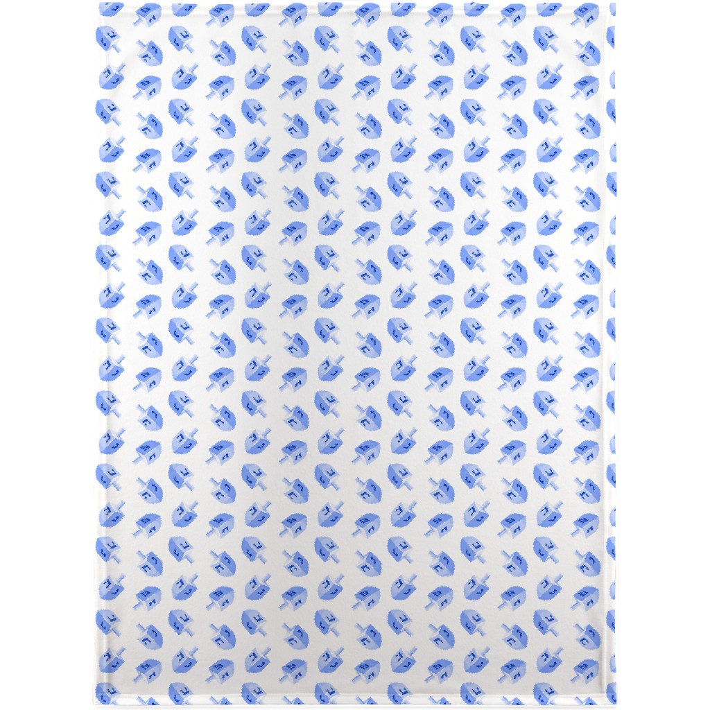 Dreidels Blanket, Sherpa, 30x40, Blue, Blue Bonnet