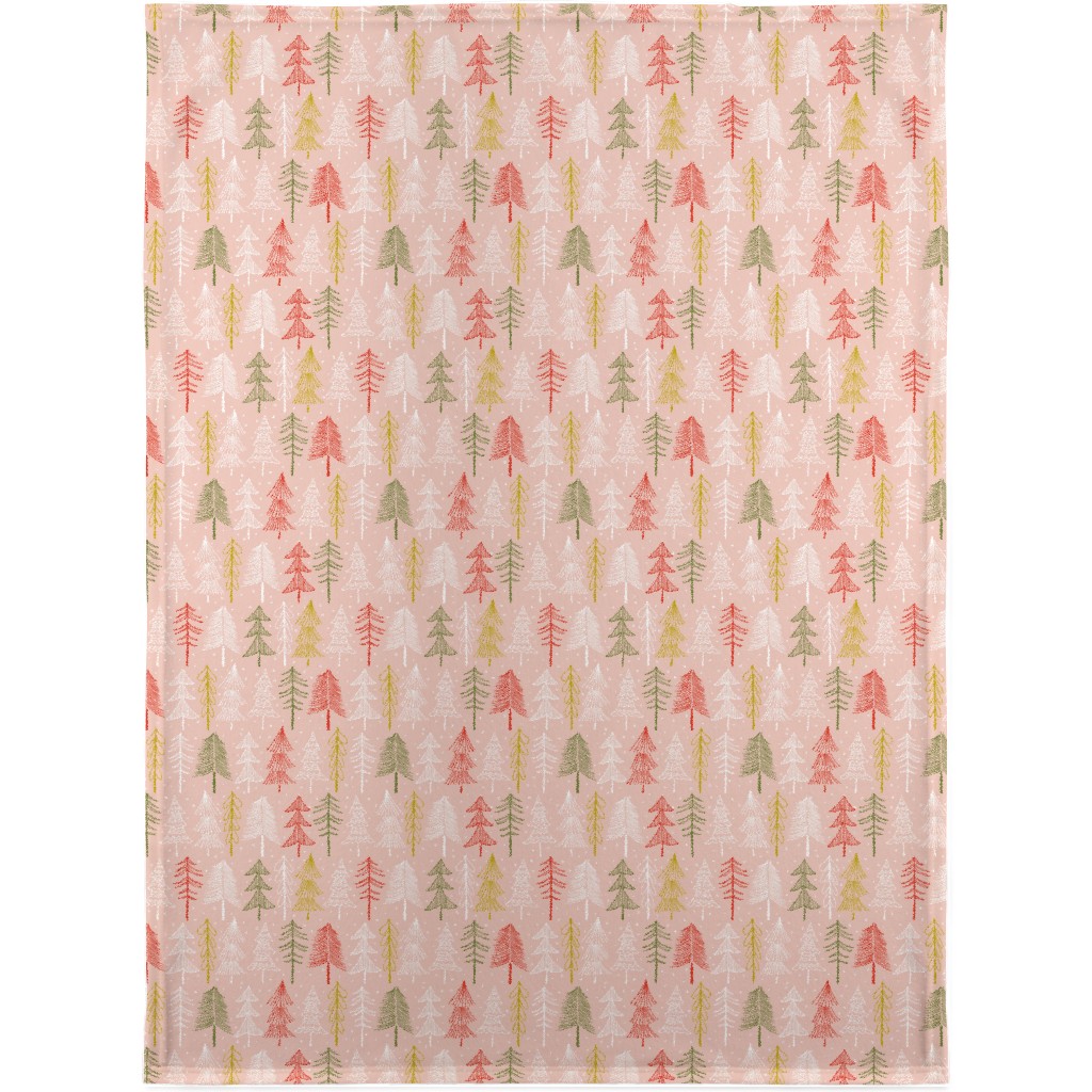 Oh' Christmas Tree Blanket, Sherpa, 30x40, Pink, Sand