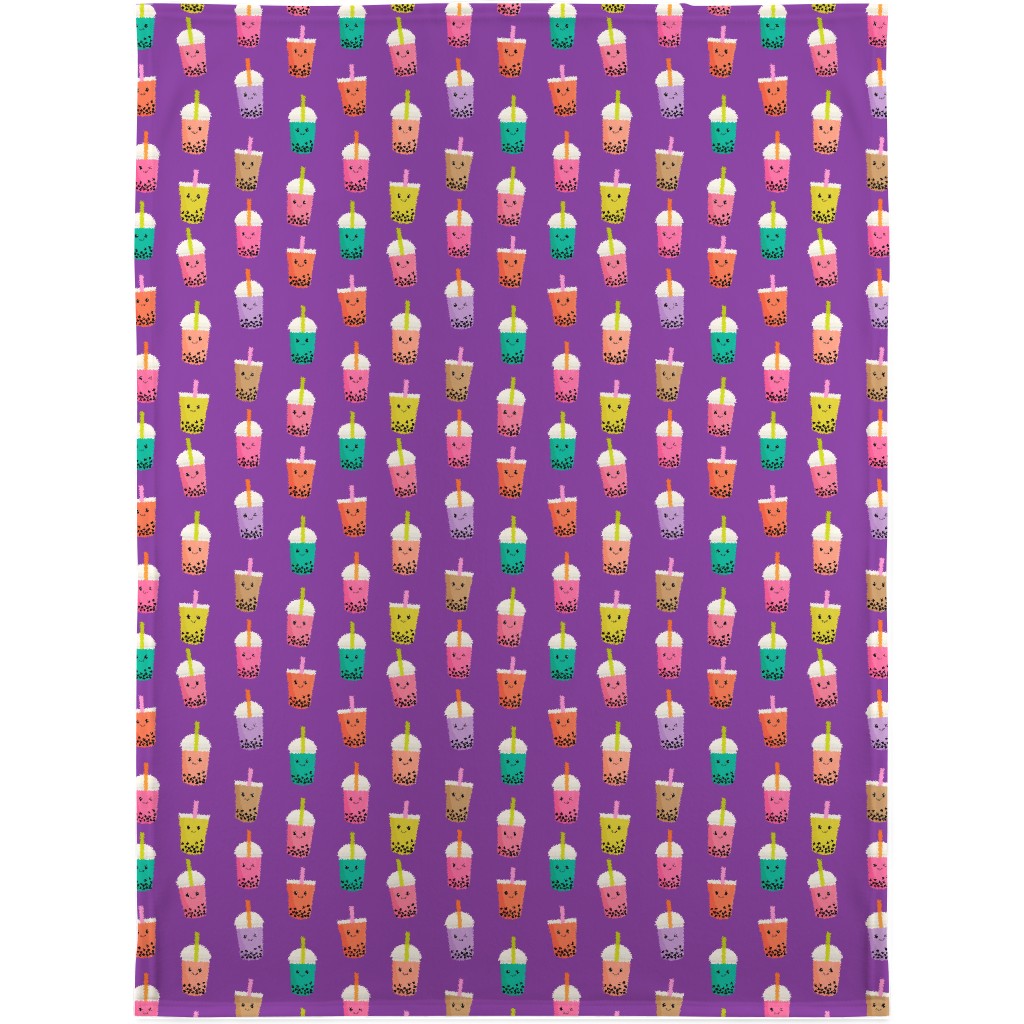 Boba Tea Blanket, Sherpa, 30x40, Purple, Lupin
