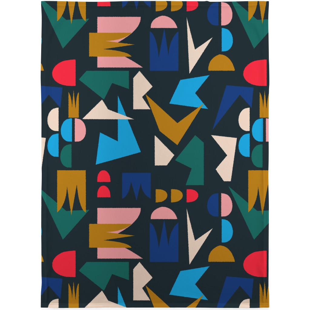 Shape of Things Blanket, Sherpa, 30x40, Multicolor, Silhouette