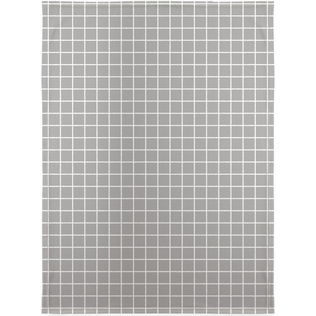 Window Pane Blanket, Sherpa, 30x40, Gray