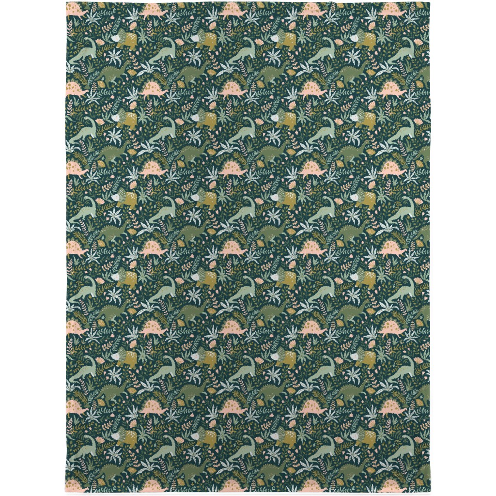 Dino - Green Blanket, Sherpa, 30x40, Green
