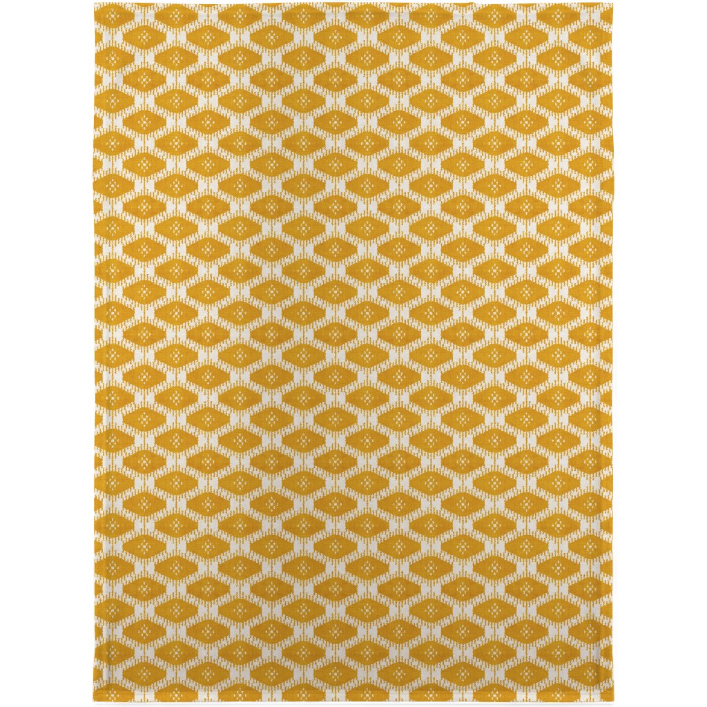 Stella Ikat - Yellow Blanket, Sherpa, 30x40, Yellow, Classic Yellow
