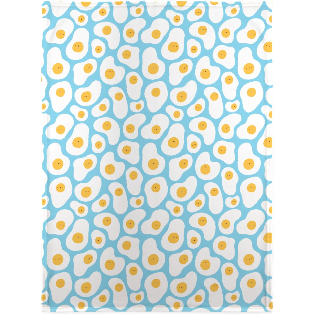 Cute Fried Eggs - Blue Blanket, Sherpa, 30x40, Blue