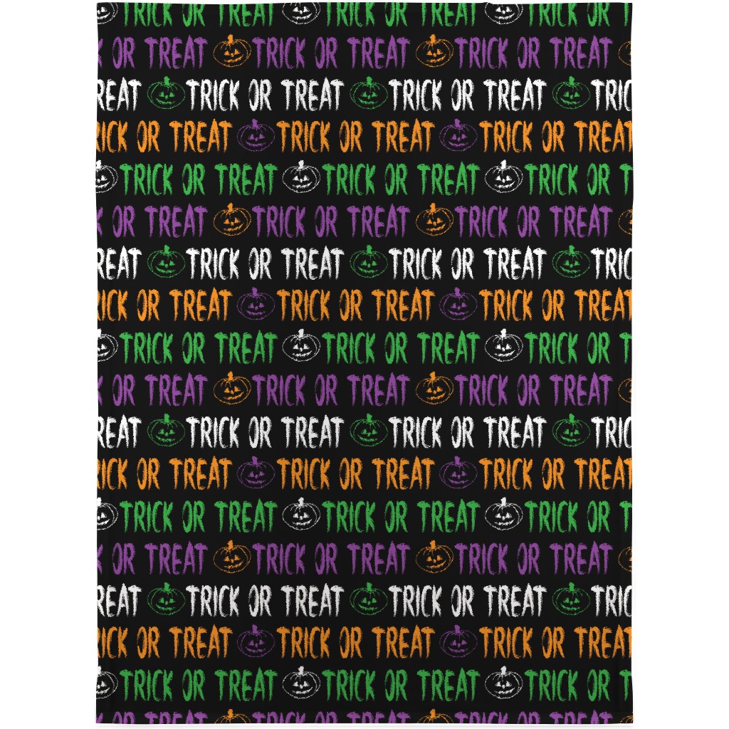 Trick or Treat Halloween Typography - Multi Blanket, Sherpa, 30x40, Multicolor