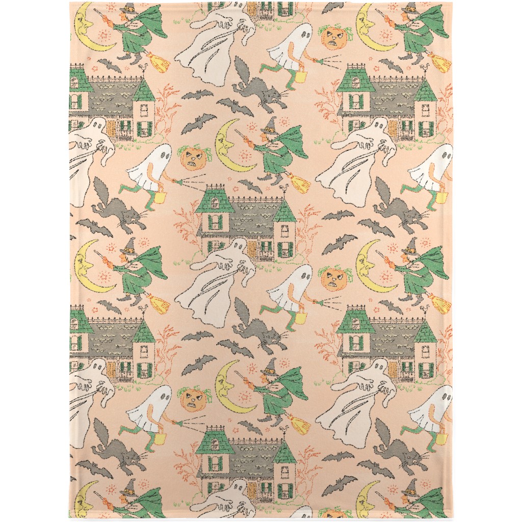 Halloween - Pink Blanket, Sherpa, 30x40, Multicolor
