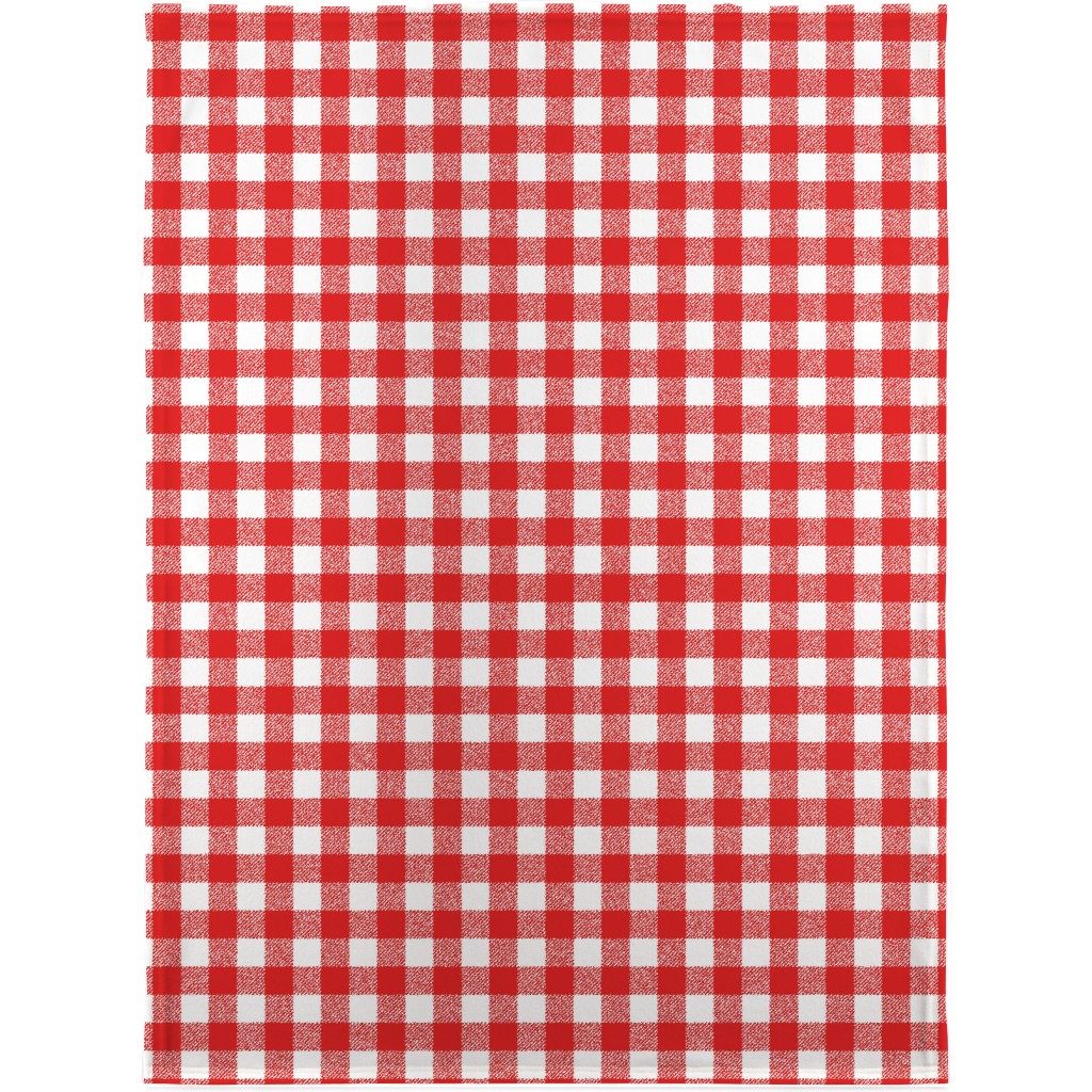 Buffalo Plaid Blanket, Sherpa, 30x40, Red, Firecracker